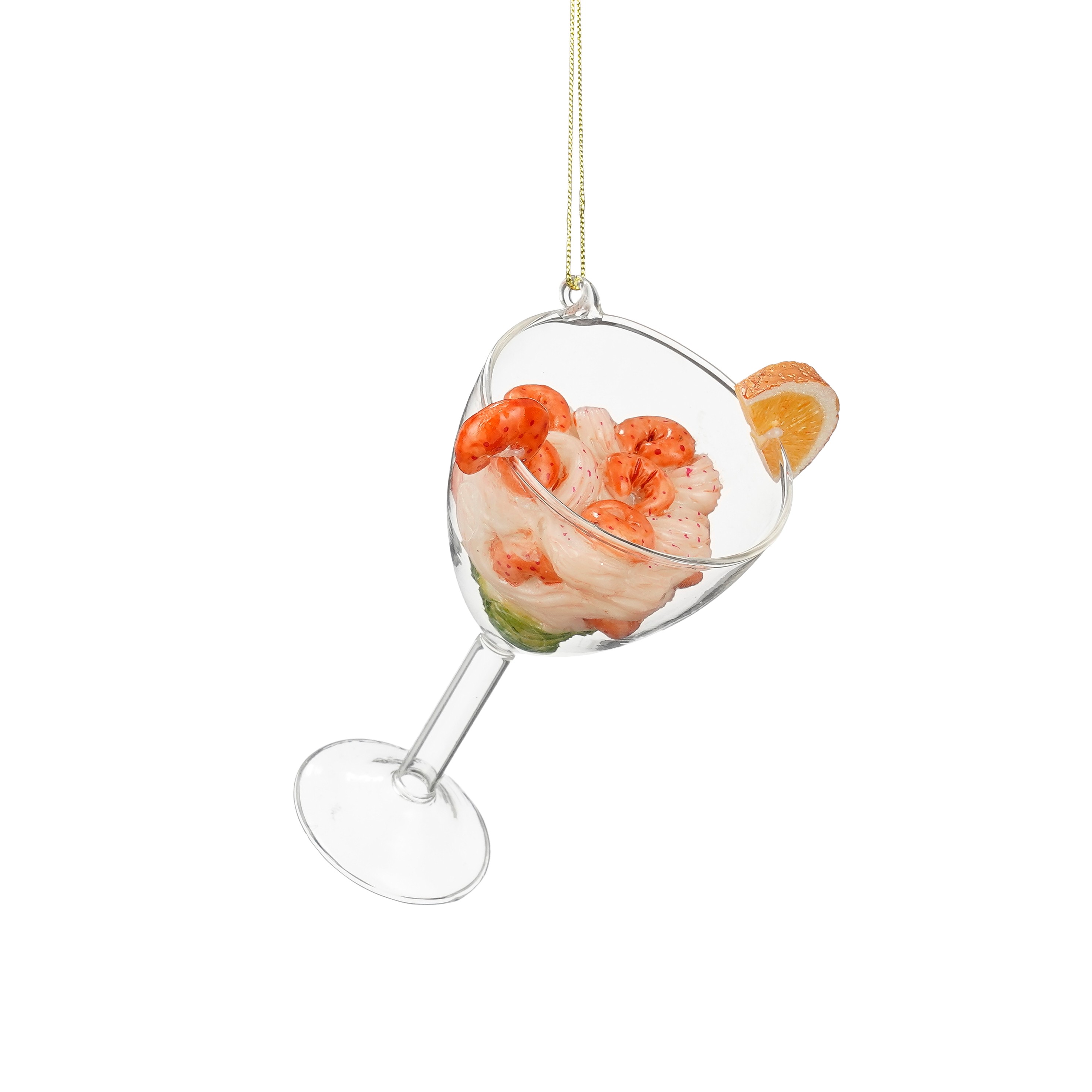 Ornament shrimp cocktail - orange - l8xb6,5xh11cm
