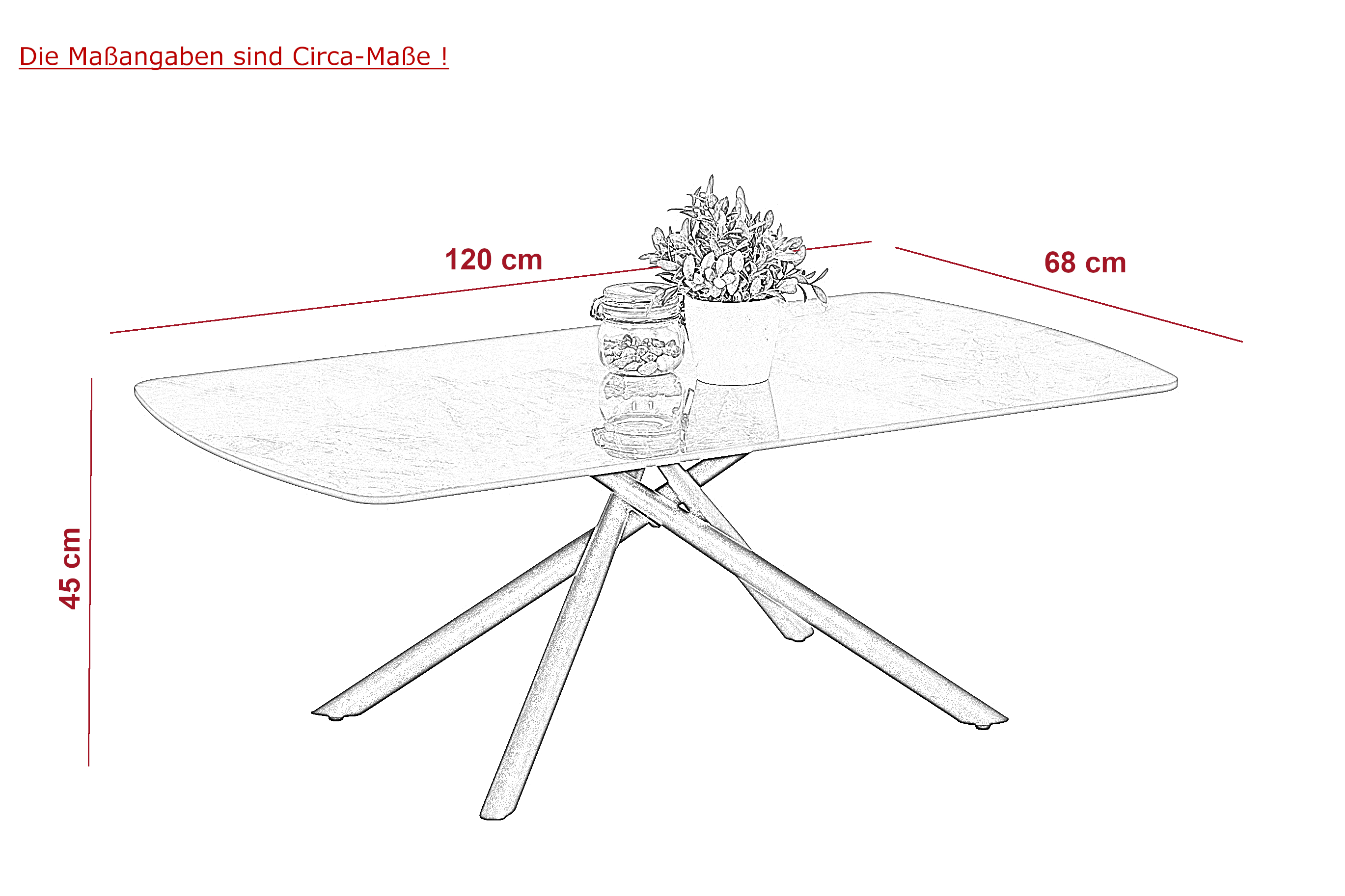 Couchtisch, marmoroptik grau - MyStyle 1032