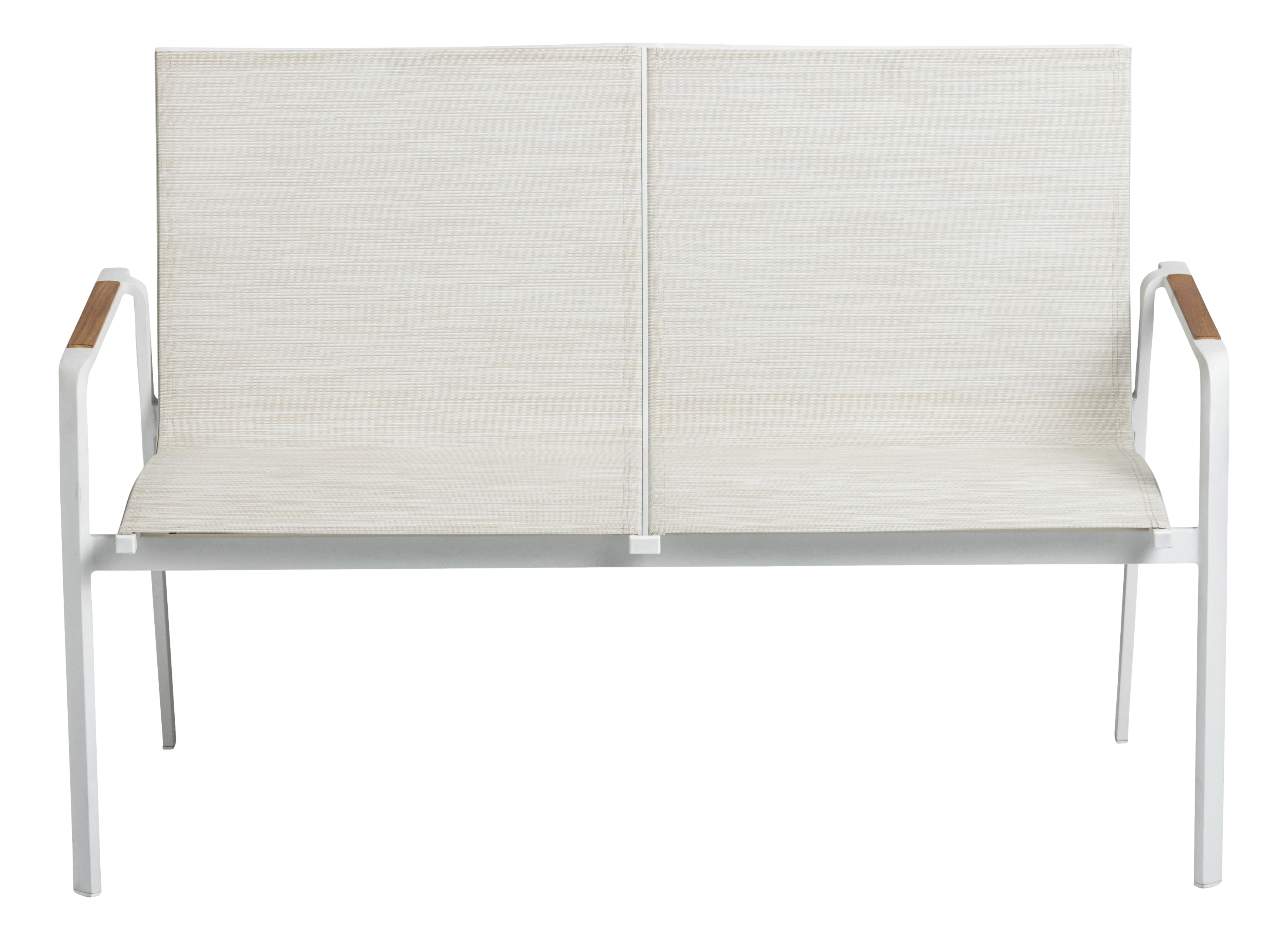 2er-Bank, weiß matt, beige, Outdoor - Diamond