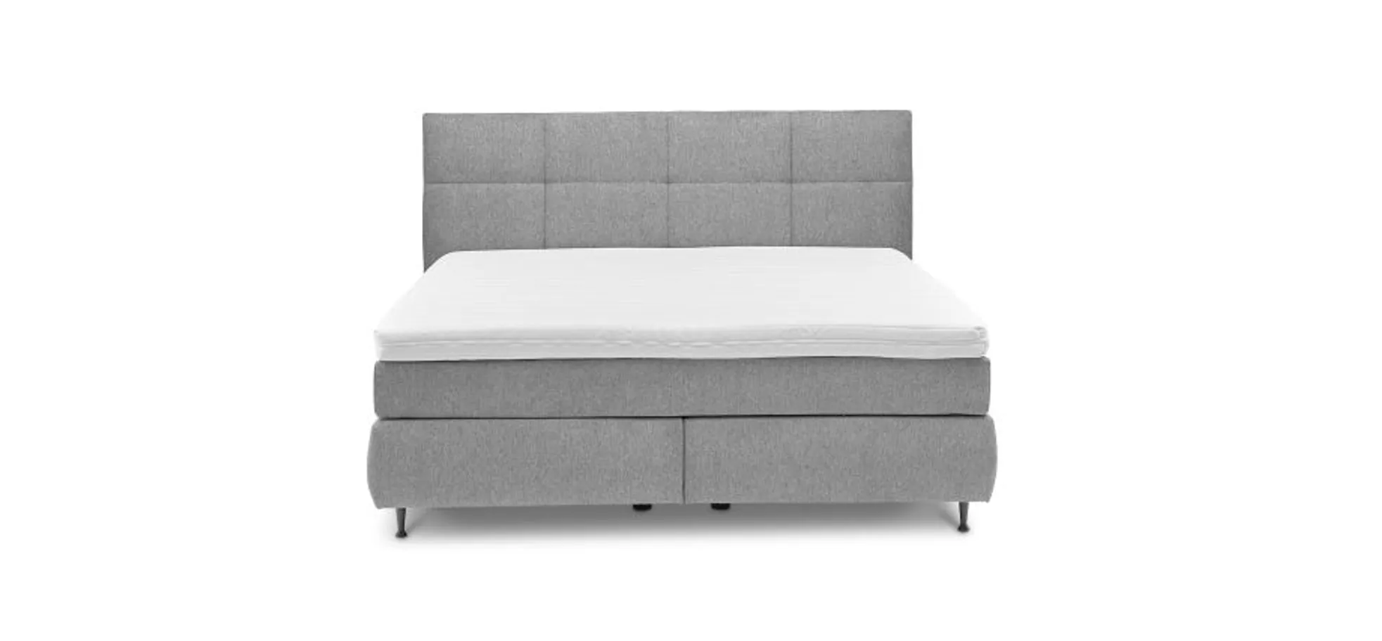  Boxspringbett ALICA- Liegefläche ca. 180x200 cm, Stoff, Grau	