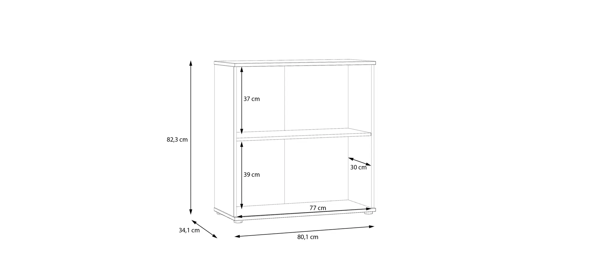 Kommode, Salbei, 2 Türen - Finella