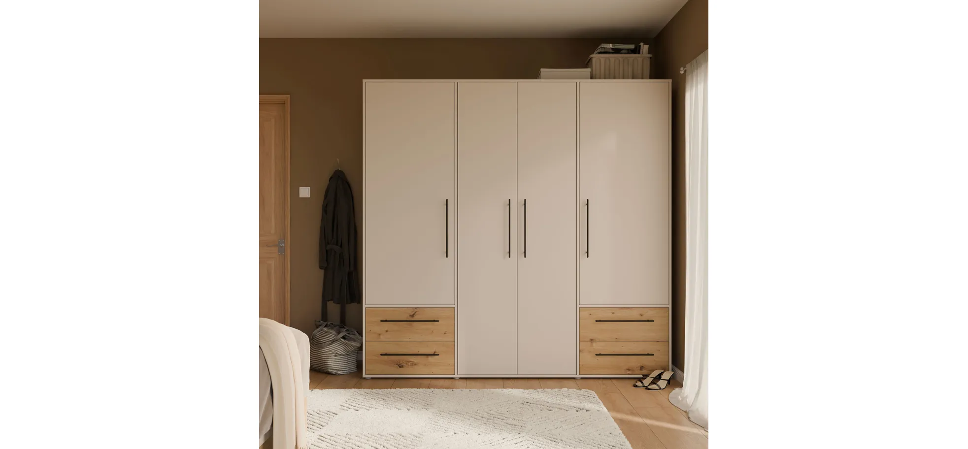 Drehtürenschrank, Dekor sand - Fathie