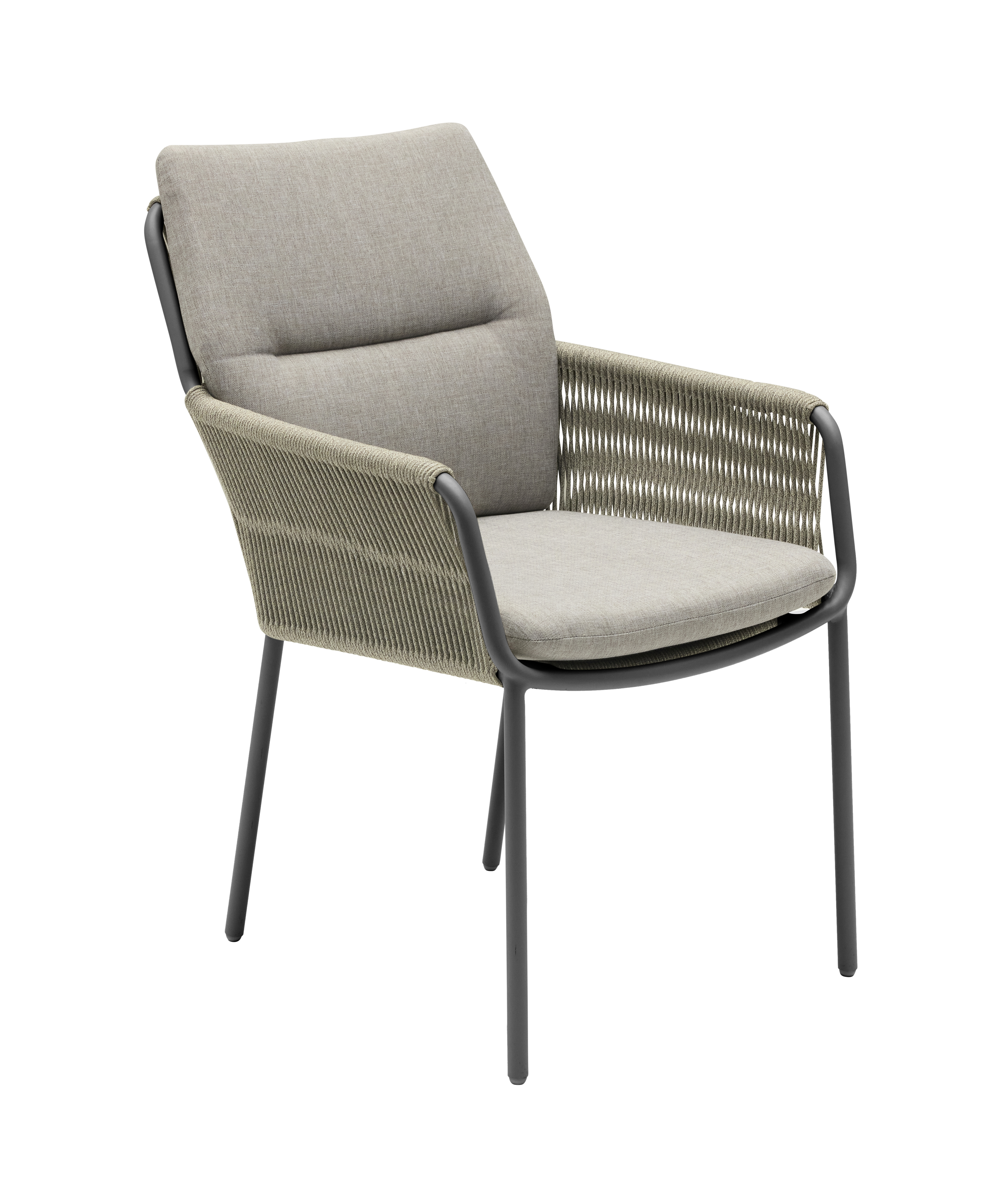 Armlehnstuhl, Rope natur, inkl. Auflage - Como