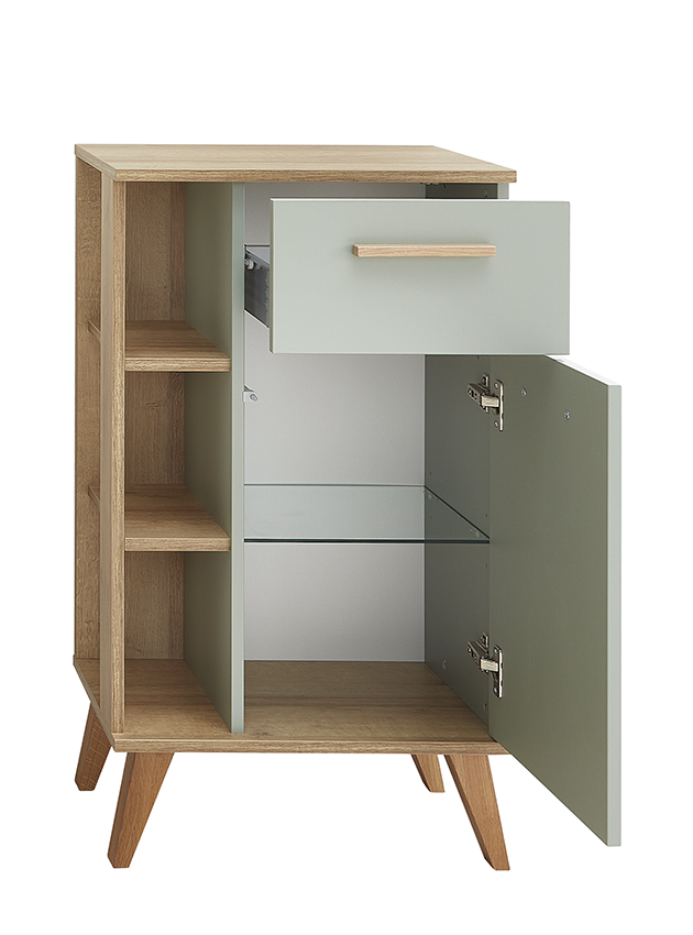 Unterschrank, Salbei/Eiche, 1 Tür, 1 Schub - QUICKSET - 963