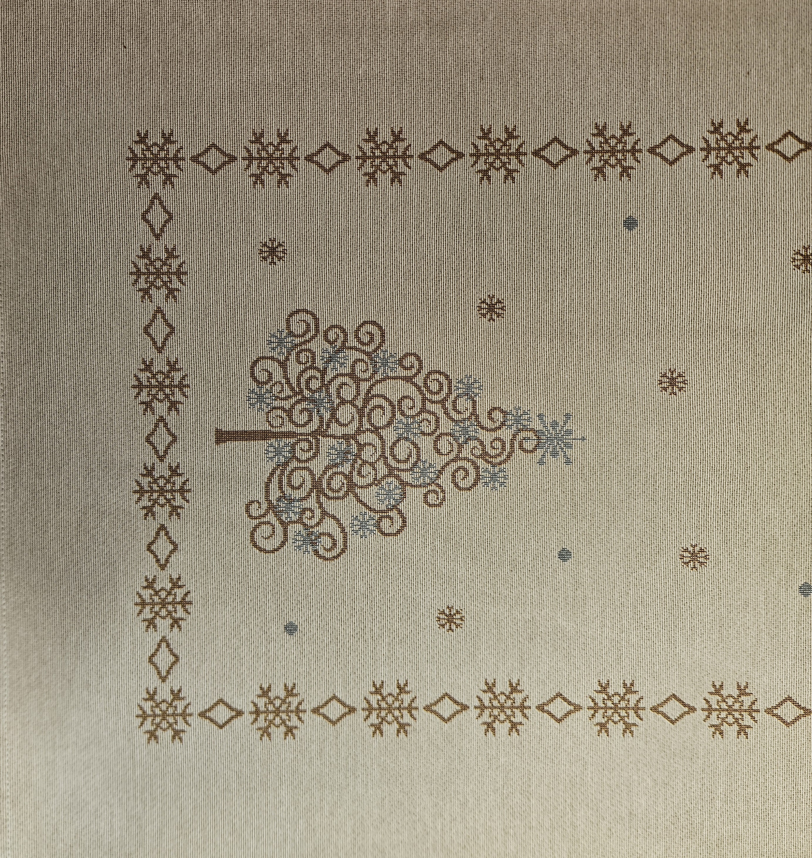 Tischset Weihnachtsgobelin - 38x48cm, Baum gold