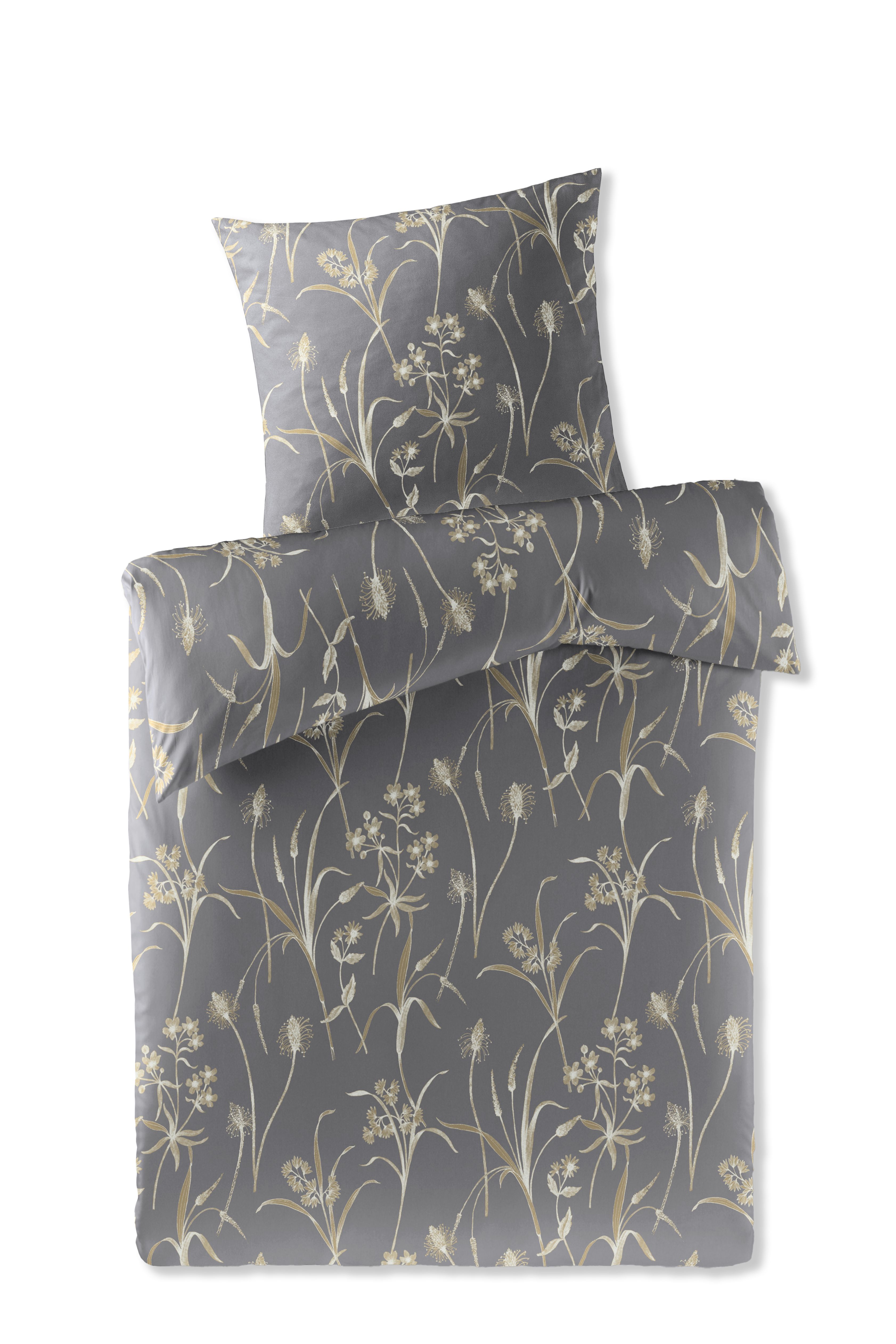 Mako-Satin-Bettwäsche, 135x200cm - CASEA Sevillas, natur, floral