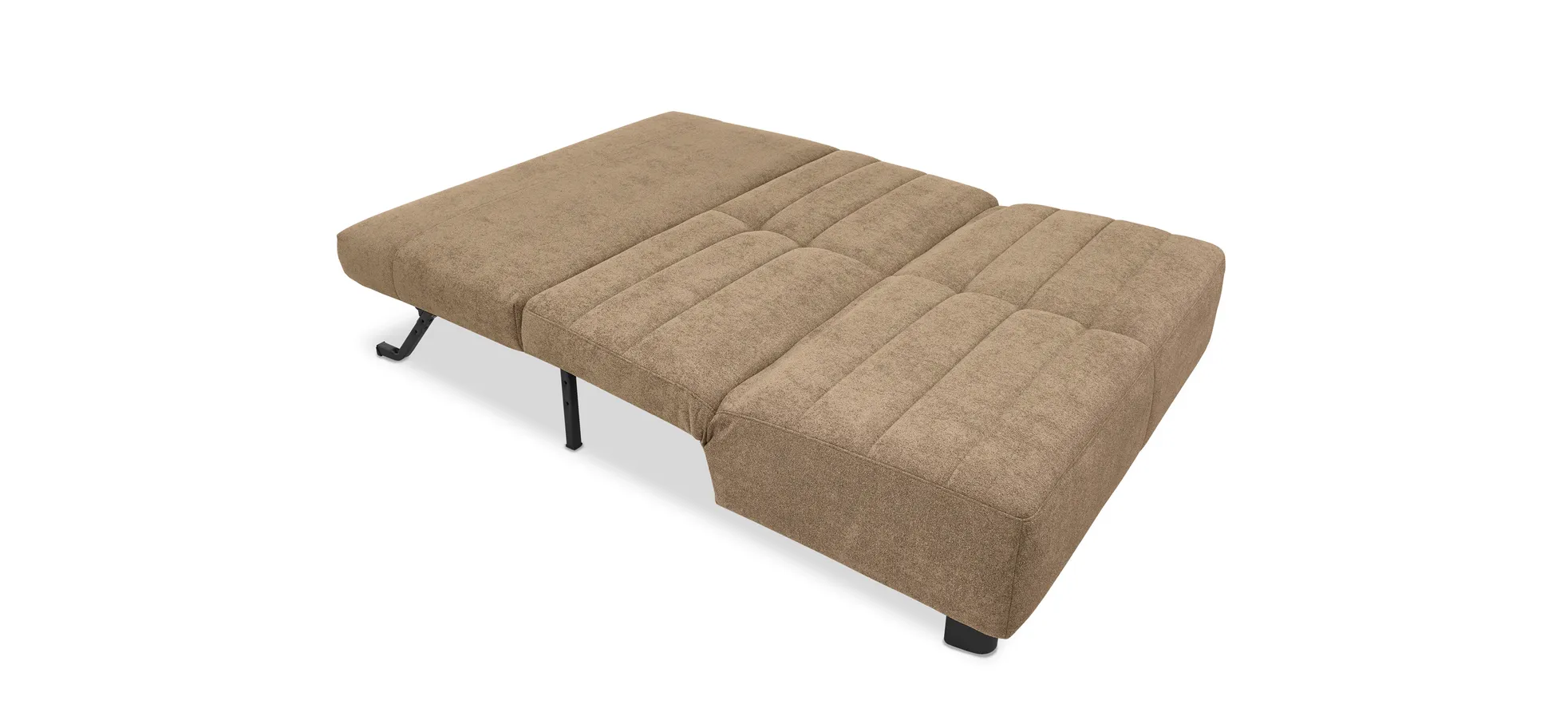  Faltsofa Easy - 2-Sitzer ohne Armlehne, ca. 140 cm inkl. Schlaffunktion, Stoff, Braun